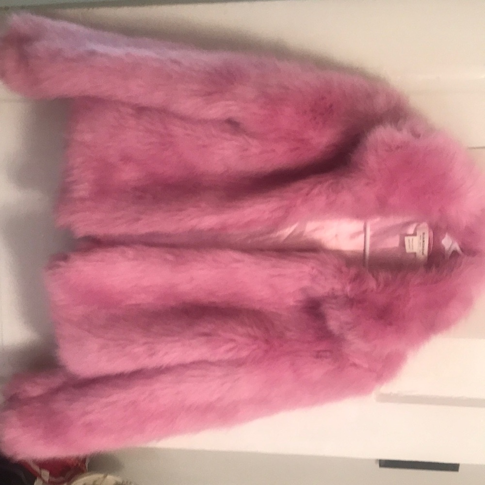 Bubble gum Pink Faux Fur Jacket.  Like new , used once.  Perfect condition.